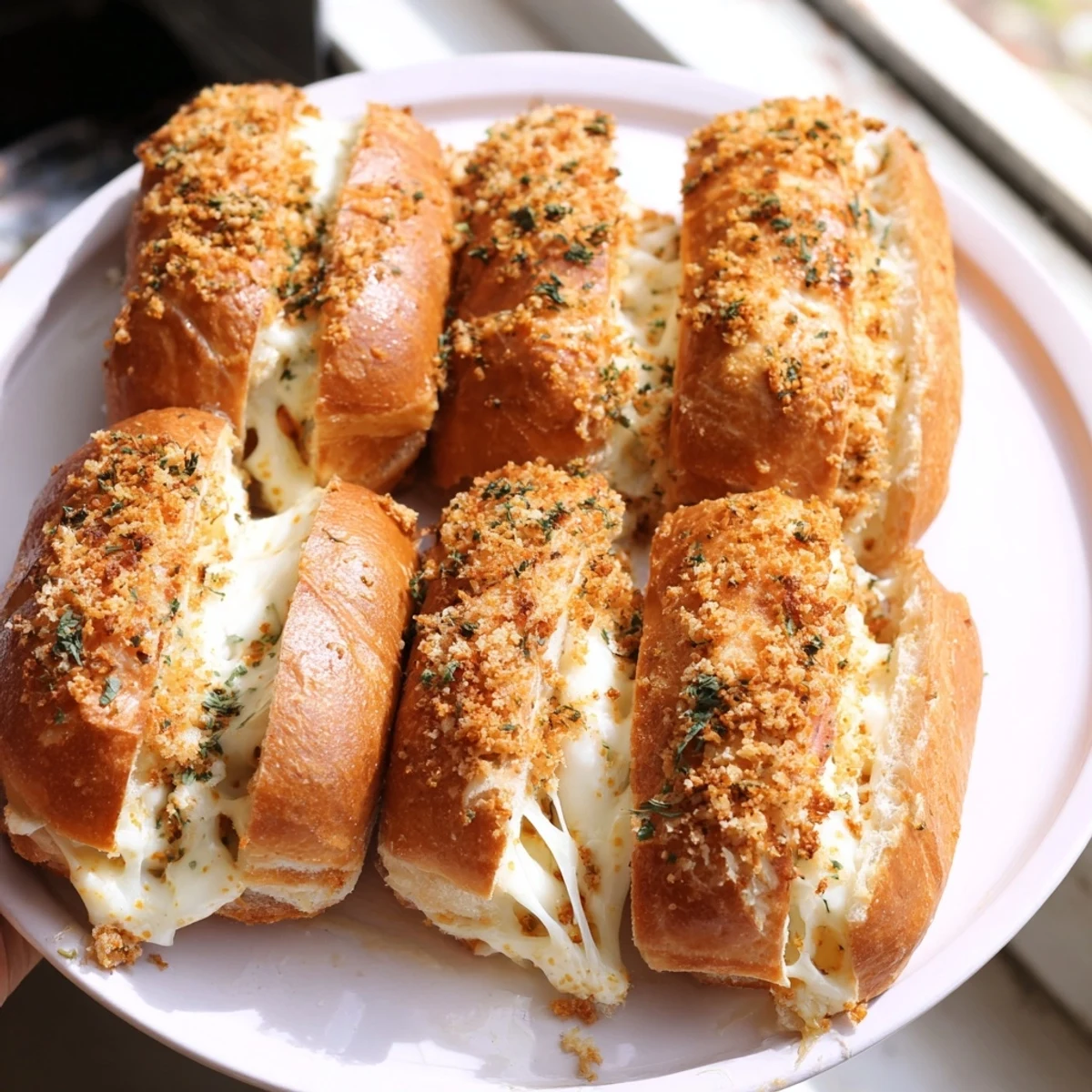 Imagine the melty cheese inside each Air Fryer Mozzarella Stick Grilled Cheese Finger, freshly air fried to golden perfection.