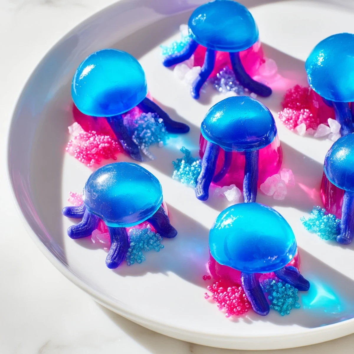 Close-up of a Jellyfish Candy Platter showing the ocean-themed sweets ready to serve.