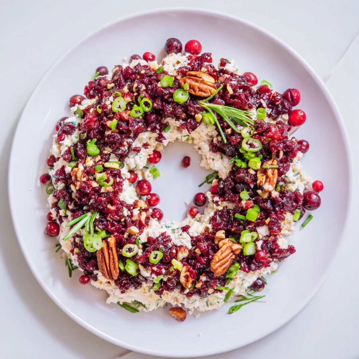 Cranberry Feta Dip Wreath