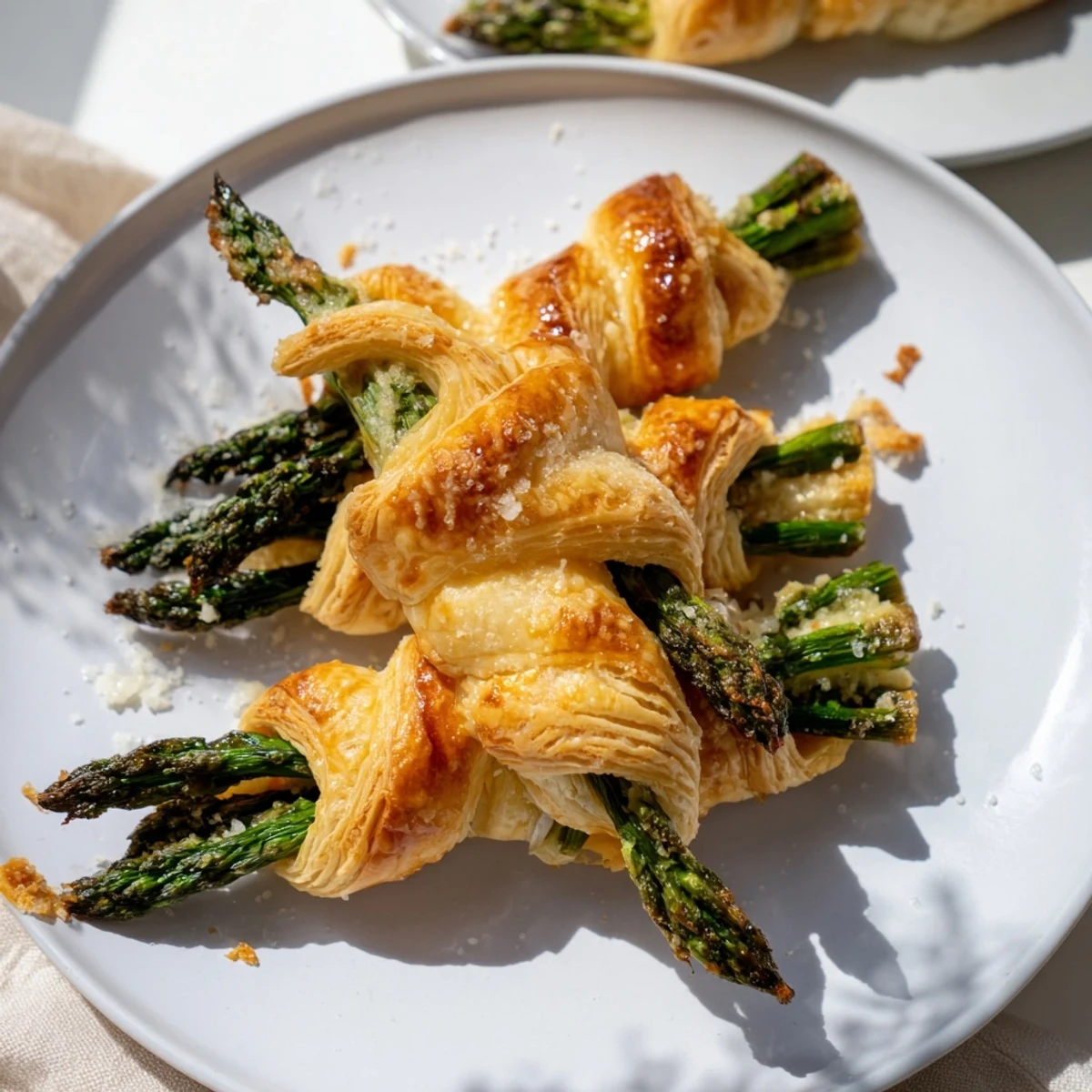 Golden, crispy Star Shaped Asparagus Bundle Wraps, a delicious appetizer perfect for spring celebrations.