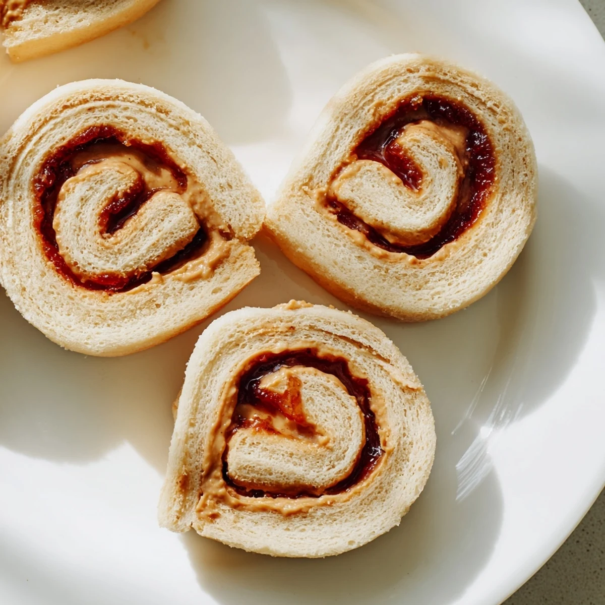 Easy-to-make, colorful PB&J pinwheel rolls, a delightful snack, perfect for a picnic treat.