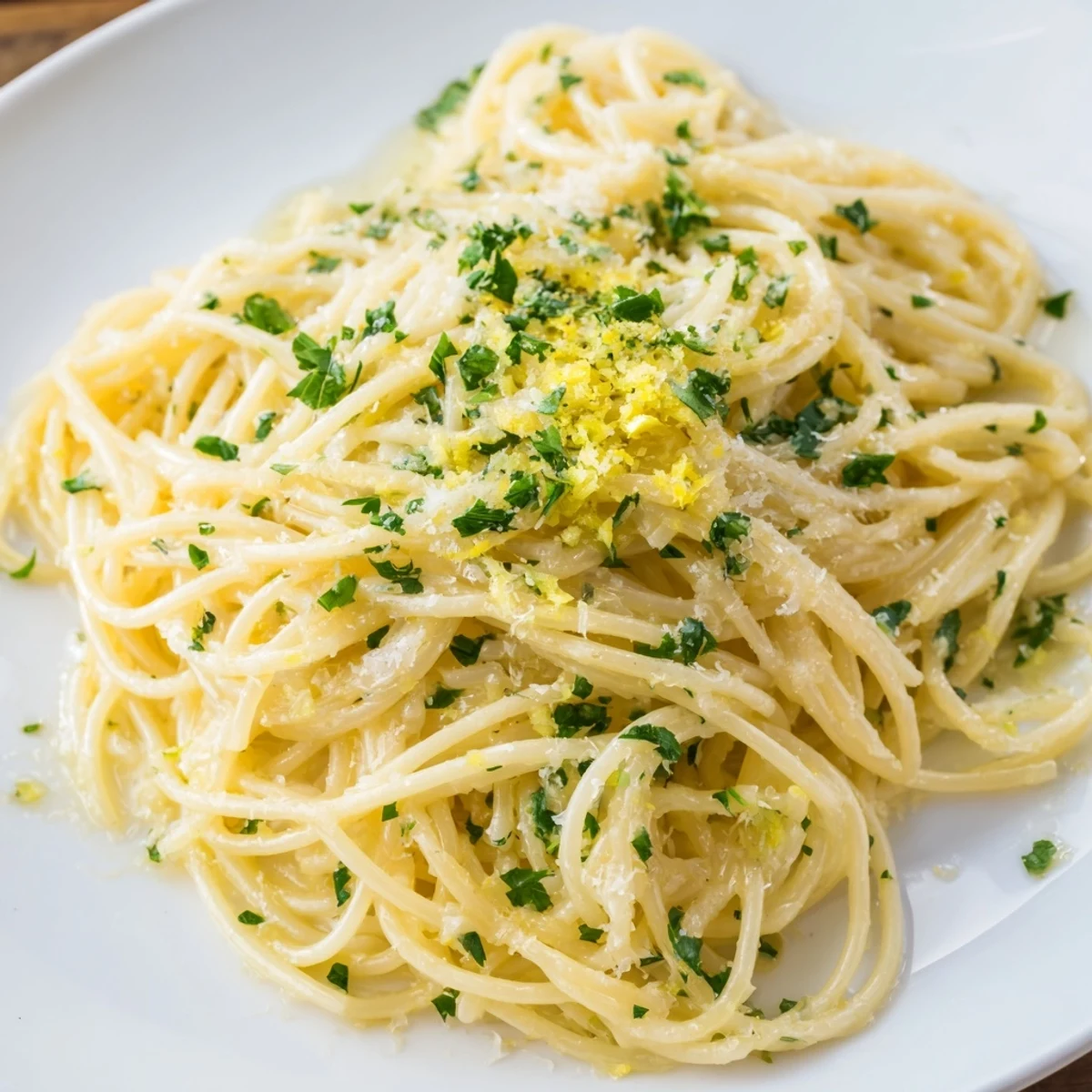 Bright, buttery Lemon Capellini with fresh herbs, a vibrant pasta dish ready to enjoy!