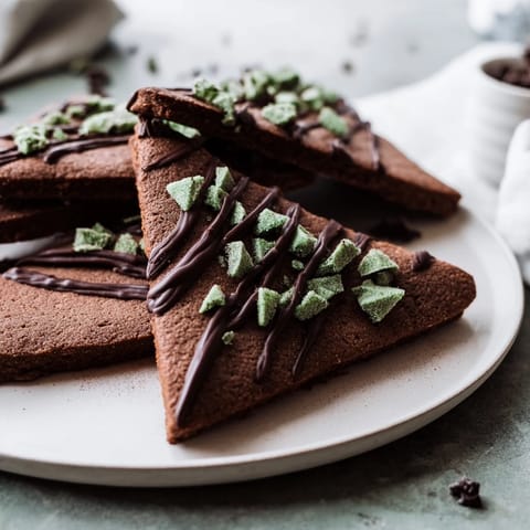 Chocolate Peppermint Shortbread Wedges