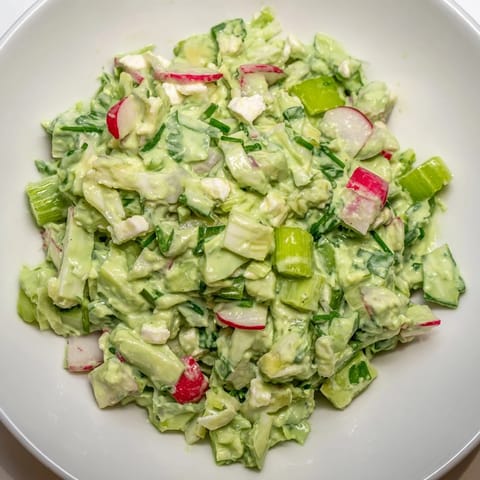 This homemade Green Goddess Cabbage Dip features a creamy, bright dressing, ready to be scooped up with chips.