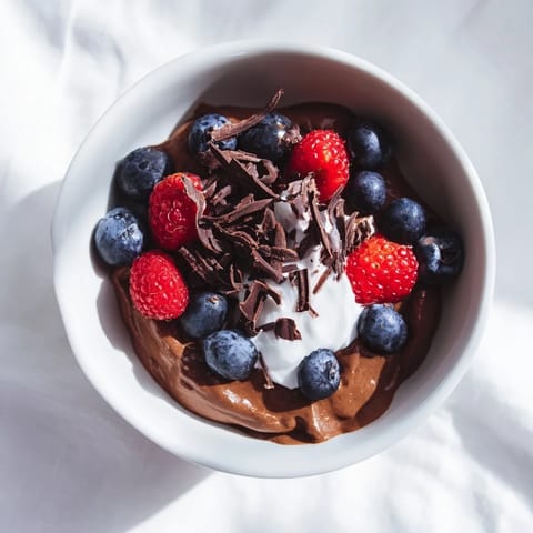 Smooth and decadent, this Avocado Chocolate Pudding looks delightful with a light dusting of cocoa powder.