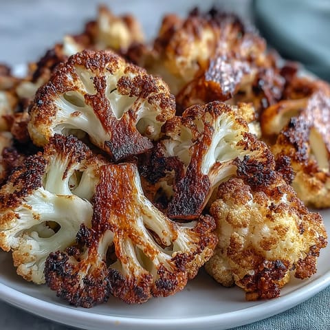 A vibrant bowl of roasted cauliflower with lemon lentils and cumin-tahini yogurt, topped with fresh parsley, cilantro, and toasted sesame seeds for texture.  