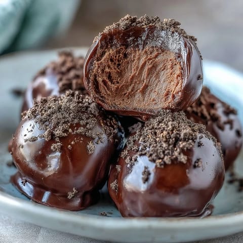 Hojicha Truffles on a platter, dusted with roasted green tea powder, offering a refined after-dinner treat.