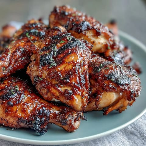 Honey Garlic Baked Chicken Thighs with golden skin and a glossy honey garlic glaze, ready for a cozy dinner.