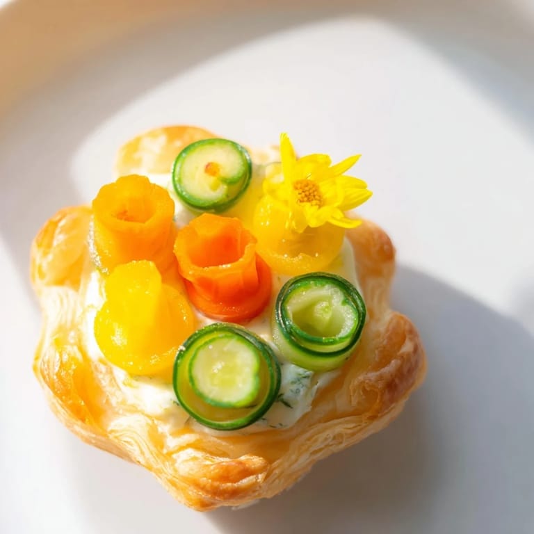 Appetizing photo of finished Fairy Garden Flower Shaped Snacks, arranged to resemble garden blooms.