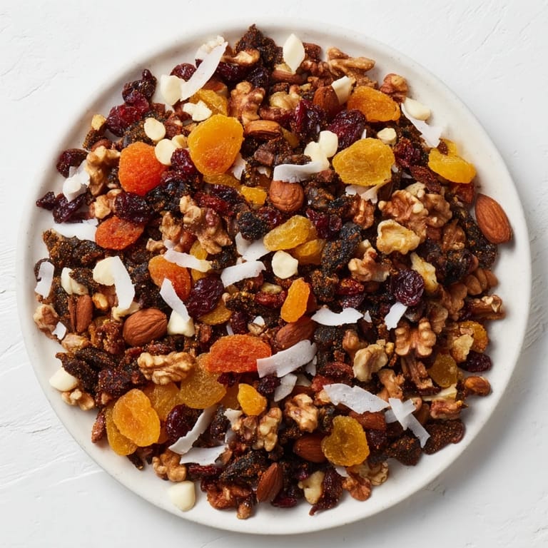 A beautiful close-up of Mélange Hivernal Flocon de Neige, perfect for a festive winter appetizer, ready to eat.