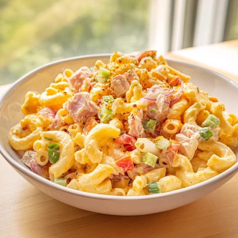 Homemade Chicken Macaroni Holiday Salad, a classic Southern dish with tender chicken and macaroni.