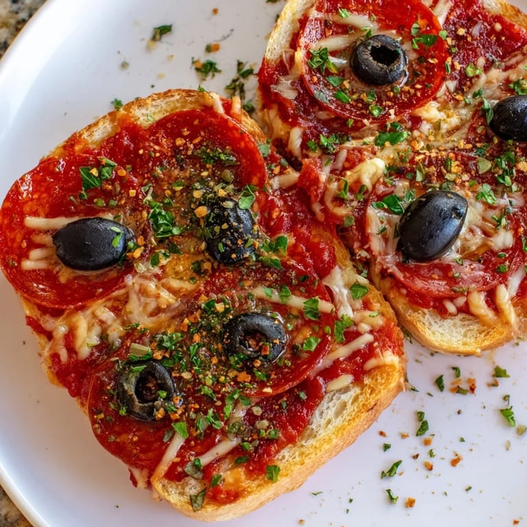Homemade Air Fryer Pizza Toast, loaded with toppings, offers a taste of Italian comfort food.