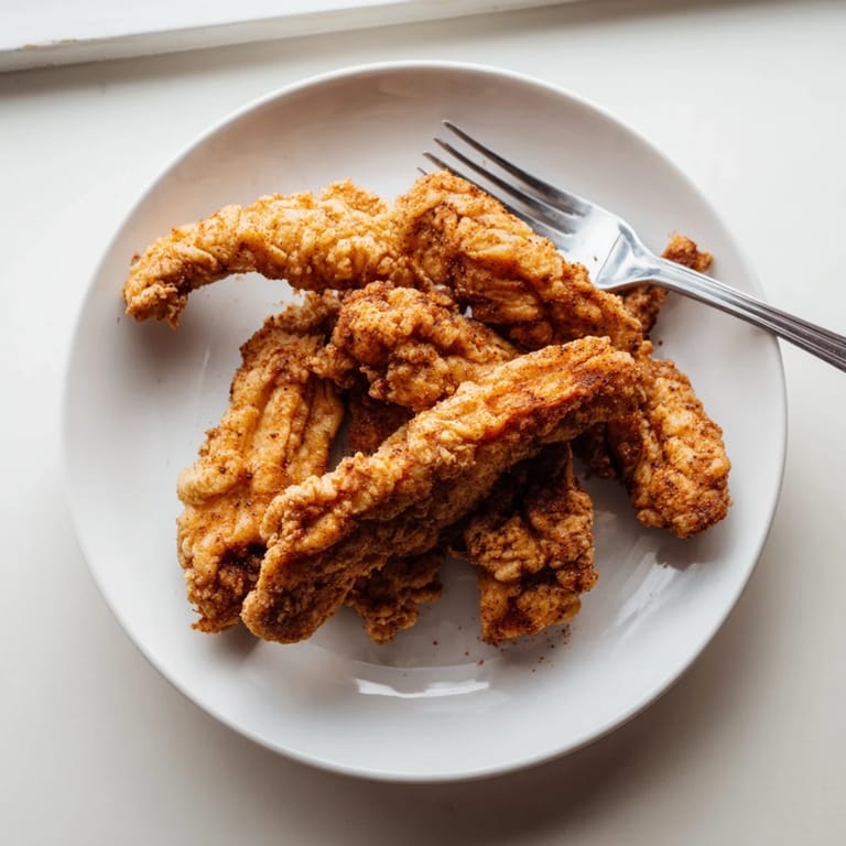 Juicy, marinated chicken tenders with a perfectly crisp crust, served warm alongside a creamy dipping sauce.