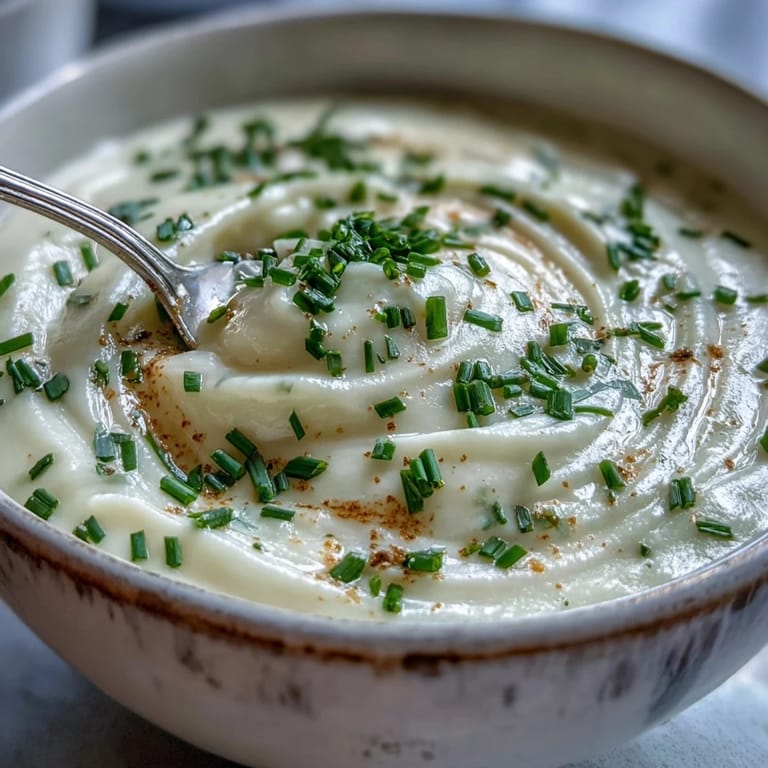 A rustic pot of Creamy Celery Root Bisque simmers on the stove, releasing fragrant steam with leeks and potatoes.