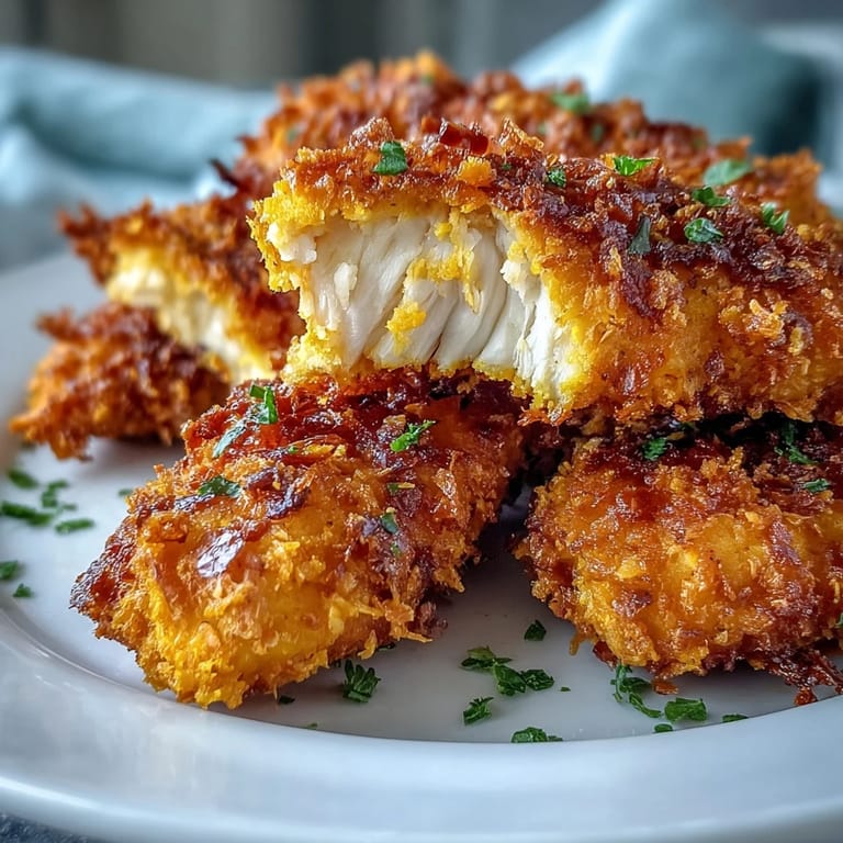 These Crispy Turmeric Chicken Tenders bake to perfection in the oven, creating a flavorful main dish.