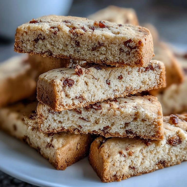 A rustic kitchen counter displays freshly sliced Hojicha Shortbread dough logs ready for baking next to a bowl of hojicha powder.
