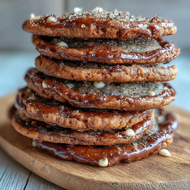 Warm Brown Butter Hojicha & Earl Grey Cookies are stacked high next to a steaming cup of Earl Grey tea.