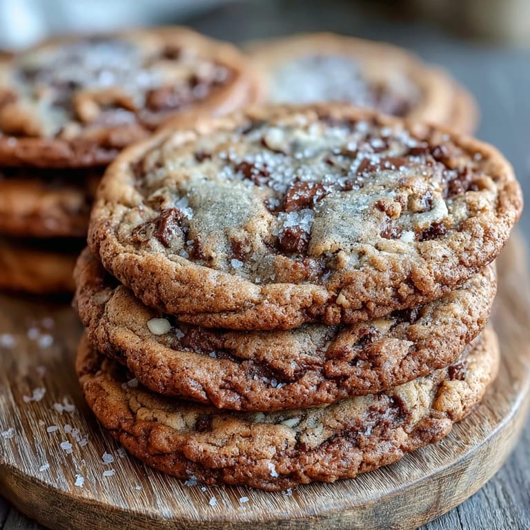 Golden edges of Brown Butter Hojicha & Earl Grey Cookies reveal a chewy center and melted white chocolate chips.