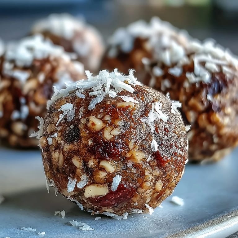 Twelve round Hojicha Energy Balls are arranged on a white plate with a glass of green tea for a calming Japanese-inspired snack pairing.