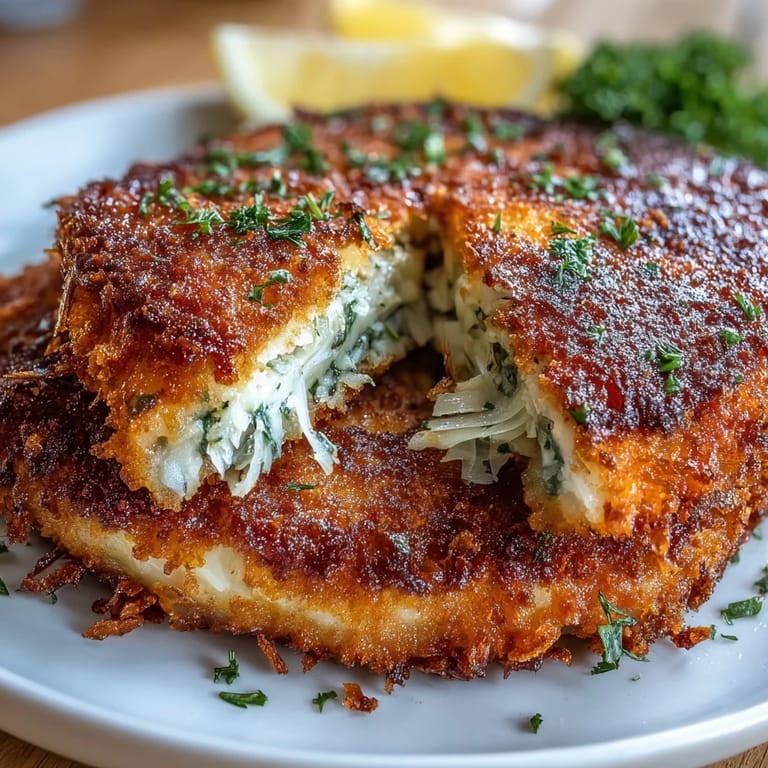 Vegetarian cabbage schnitzel, breaded and fried until golden, served hot with lemon for a flavorful twist on a classic dish.