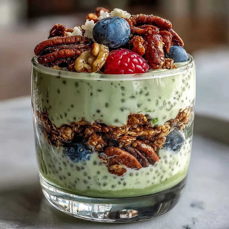 Delicious fiber-rich avocado chia pudding parfait, a healthy breakfast parfait for any time.