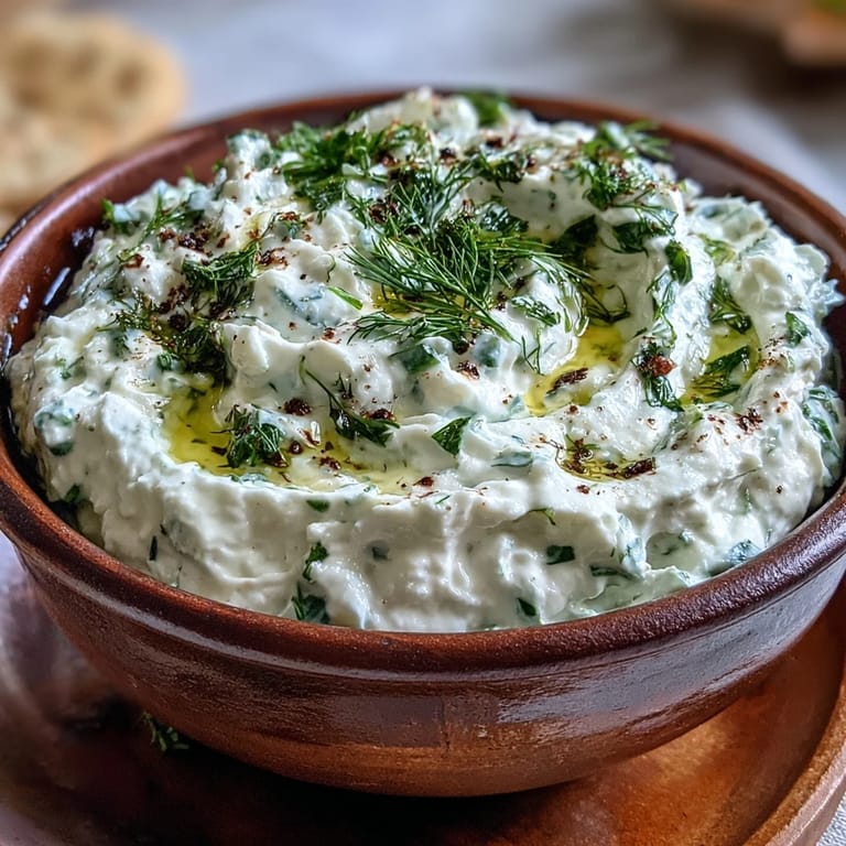 Refreshing skyr tzatziki dip, an Icelandic-inspired yogurt creation with dill and garlic.