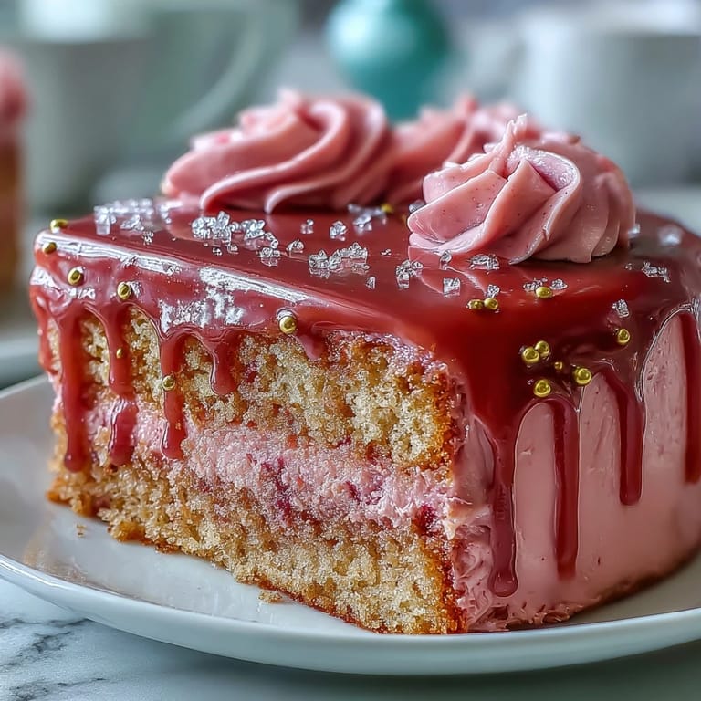 Stunning pink velvet cake with rosé wine, perfect for celebrations like bridal showers.