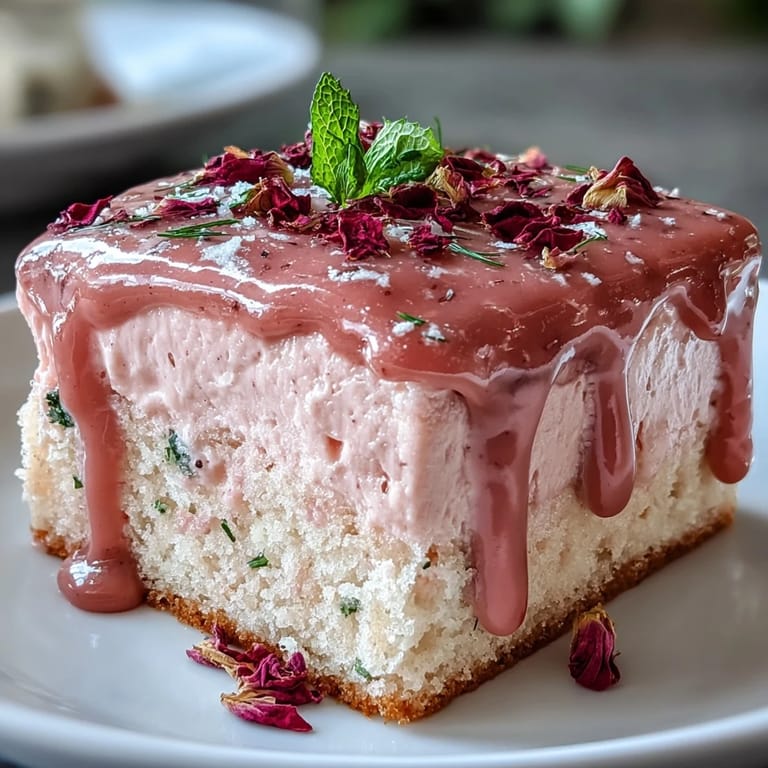Glistening gold drip adorns this delicate Rosé Velvet Cake, perfect for celebrations.