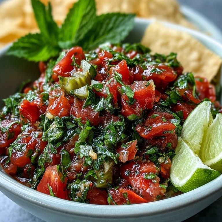 Tangy pickle de gallo salsa, a refreshing dip perfect for summer gatherings.