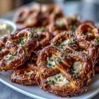 Festive shamrock pretzel bites with white chocolate and green sprinkles, perfect for St. Patrick's Day celebrations.