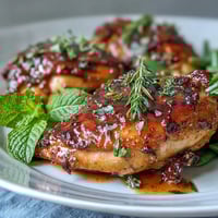 Honey Mustard Chicken with Green Beans: golden chicken breasts glazed in tangy honey-mustard sauce, served with crisp-tender green beans for a fresh and flavorful dinner.